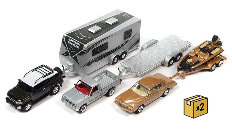 Johnny Lightning JLBT017-B-CASE 1/64 Scale Tow and Go - Truck and Trailer 2023