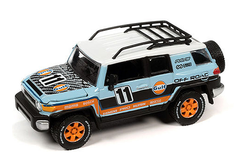 Johnny Lightning JLCP7415-MJ 1/64 Scale Gulf Racing - 2007 Toyota FJ Cruiser 4x4