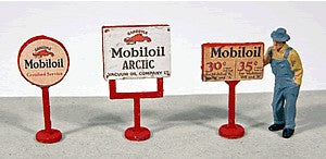 JL Innovative 463 HO Vintage Mobil Gas Station Curb Signs (3)