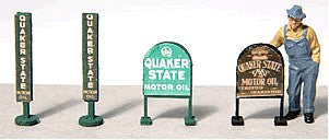 JL Innovative 472 HO Vintage Quaker State Gas Station Curb Signs (4)