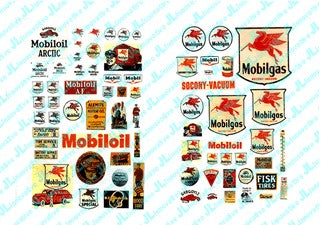 JL Innovative 485 HO 1930-50's Vintage Mobil Gas Station Posters/Signs (74)