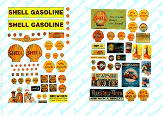 JL Innovative 488 HO 1940-50's Vintage Shell Gas Station Posters/Signs (92)