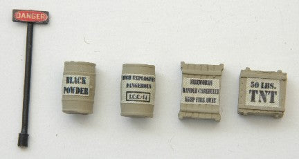 JL Innovative 525 HO Custom Mine Explosive Set: Sign, Kegs, Crates (5)