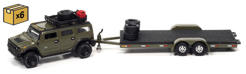 Johnny Lightning JLSP202-A-CASE 1/64 Scale 2004 Hummer H2 in Moss Green