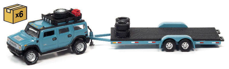 Johnny Lightning JLSP202-B-CASE 1/64 Scale 2004 Hummer H2 in Ocean Blue