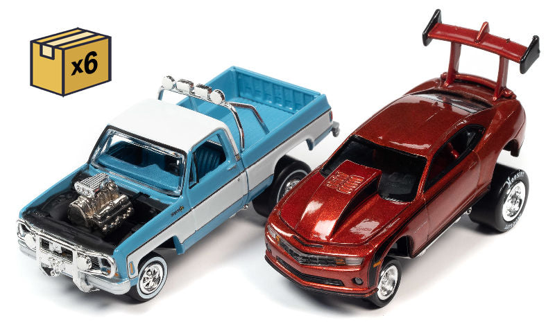 Johnny Lightning JLSP221-A-CASE 1/64 Scale Zingers Twin Pack - 6-Piece Non-Returnable Factory-Sealed Case