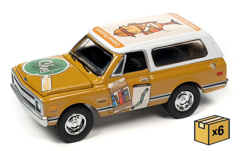 Johnny Lightning JLSP261-CASE 1/64 Scale Vintage Clue - 1970 Chevrolet Blazer Colonel Mustard