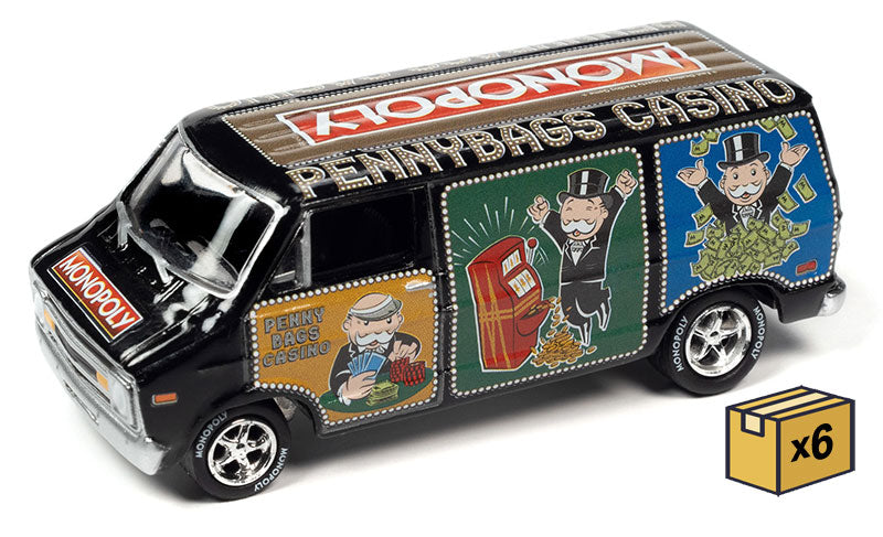 Johnny Lightning JLSP272-CASE 1/64 Scale Monopoly - 1976 Dodge Van Casino Van