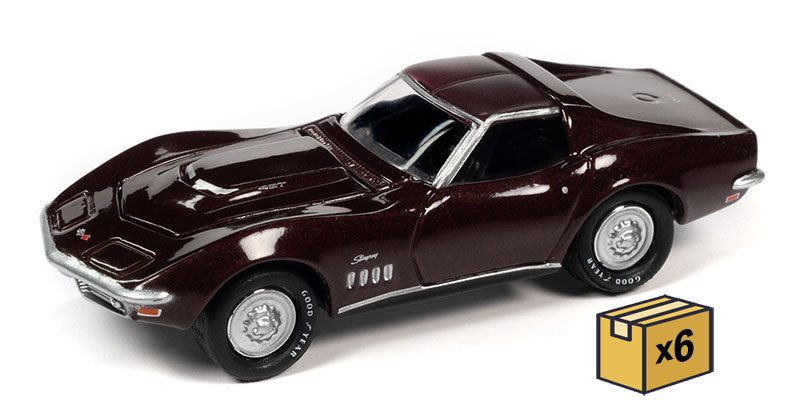Johnny Lightning JLSP291-A-CASE 1/64 Scale 1969 Chevrolet Corvette