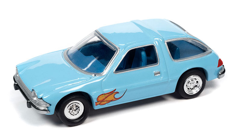 Johnny Lightning JLSP313 1/64 Scale Trivial Pursuit - 1976 AMC Pacer in Light Blue