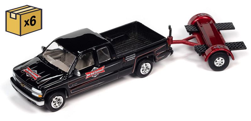 Johnny Lightning JLSP350-A-CASE 1/64 Scale Hot Rod Customs - 2002 Chevrolet Silverado Extended