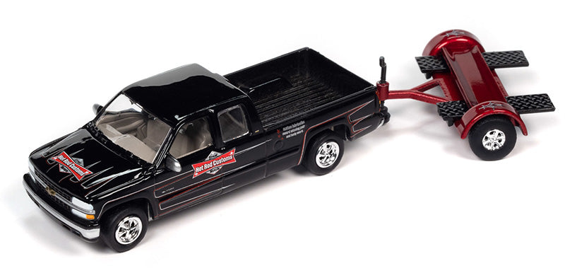 Johnny Lightning JLSP350-A 1/64 Scale Hot Rod Customs - 2002 Chevrolet Silverado Extended