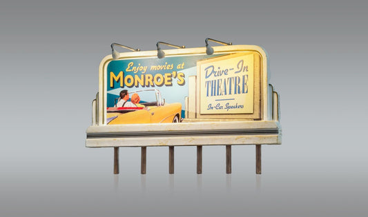 Woodland Scenics 5794 HO Scale Lighted Billboard - Just Plug(R) -- Monroe's Drive-In