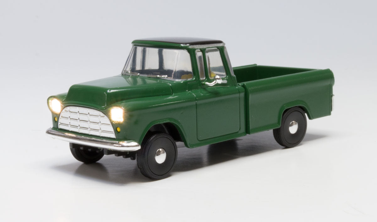 Woodland Scenics 5970 O Scale Green Pickup - Just Plug(R) Lighted Vehicle -- Green