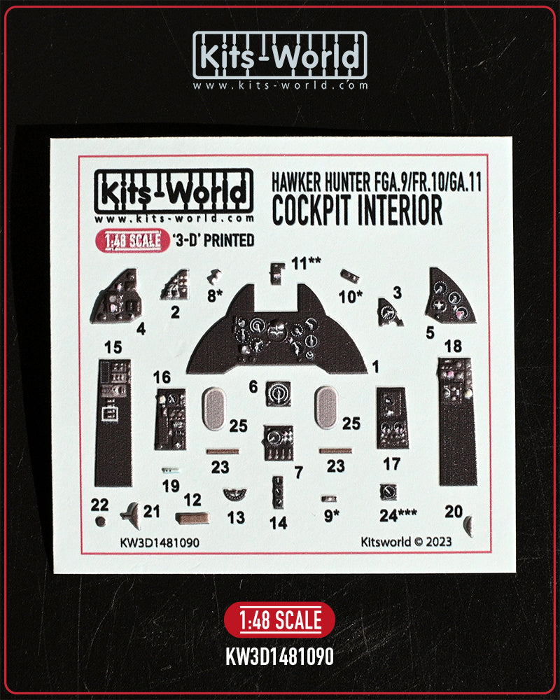 Warbird Decals 31481090 1/48 3D Color Instrument Panels Hawker Hunter FGA9/FR10/GA11 for ARX