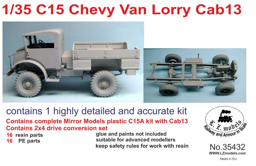 LZ Models 35432 1/35 C15 Cab 13 Chevy Van Lorry Flatbed Truck (Plastic) (D)