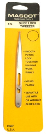 Mascot 507 Slide Lock Tweezers 4-3/4"