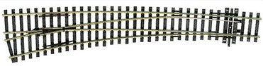 Peco SL87 HO Code 100 Curved Left Hand Turnout (Inside 30" & Outside 60" Radius)