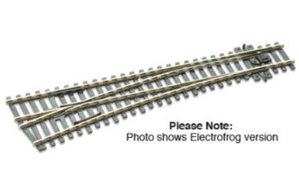 Peco SLE96 HO Code 100 Medium Left Hand Turnout (36" Radius) w/Electrified Frog