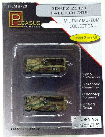 Pegasus Hobbies 720 1/144 SdKfz 251/1 Halftrack #111/112 (Camouflage) (2) (Assembled)