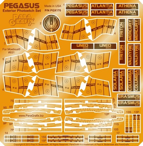 Paragrafix 170 1/4105 Battlestar Galactica: Pegasus Exterior Photo-Etch Set for MOE