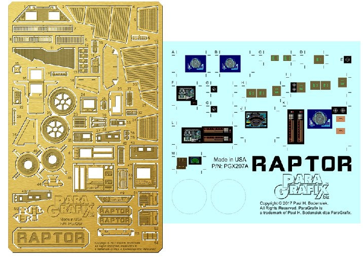 Paragrafix 207 1/32 Battlestar Galactica: Raptor Photo-Etch & Plastic Film Set for MOE