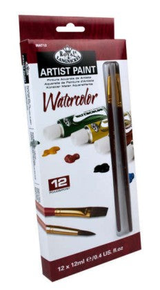 Royal & Langnickel 38102 Artist Watercolor Paint Set 12ml Tubes (12pc)