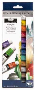 Royal & Langnickel 38108 Artist Metallic Acrylic Paint Set 12ml Tubes (12pc)