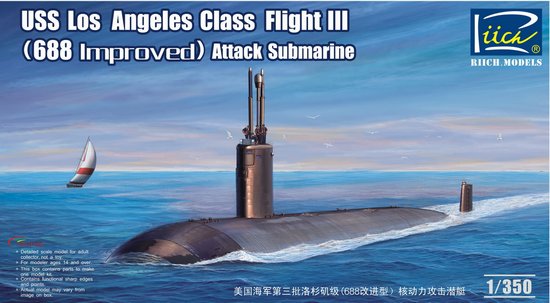 Riich Models 28007 1/350 USS Los Angeles Class Flight III (688 Improved) Attack Submarine