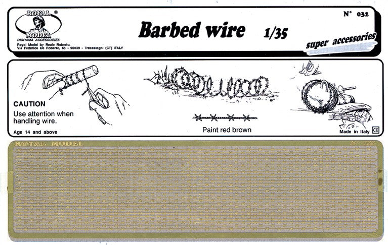 Royal Model 32 1/35 Brass Barbed Wire (Photo-Etch)