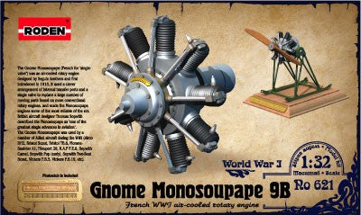 Roden 621 1/32 Gnome Monosoupape 9B WWI Air-Cooled Rotary Aircraft Engine