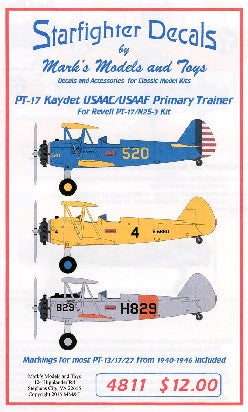 Starfighter Decals 4811 1/48 PT17 Kaydet USAAC/USAAF Primary Trainer 1940-46 for RMX (D)