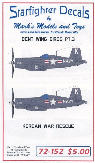 Starfighter Decals 72152 1/72 Bent Wings Bird Part 3 Korean War Rescue for RVL