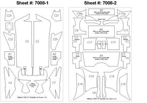 Scale Motorsport 7008 1/20 Williams FW24 Carbon Fiber Template Decal Set For TAM