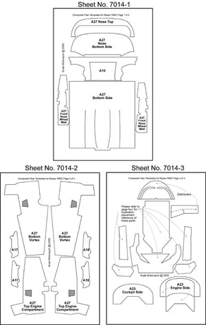 Scale Motorsport 7014 1/24 Nissan R89C Carbon Fiber Template Decal Set For TAM