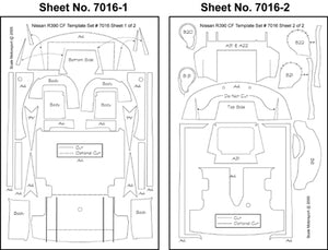 Scale Motorsport 7016 1/24 Nissan R390 GT1 Carbon Fiber Template Decal Set For TAM