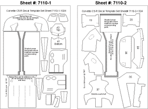 Scale Motorsport 7110 1/24 Corvette C5R Carbon Fiber Template Decal Set For RMX