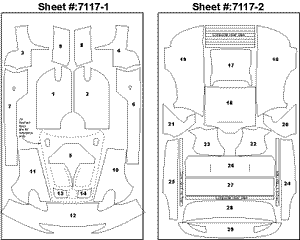 Scale Motorsport 7117 1/24 Porsche 911 GT1 EVO Carbon Fiber Full Jacket Decal Set For RMX