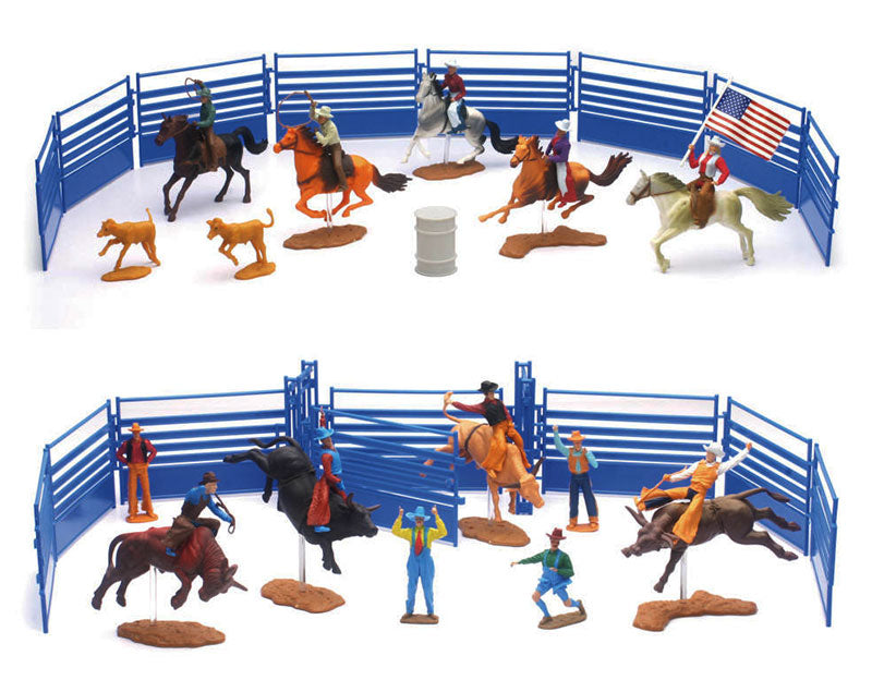New-Ray SS-38575-CASE 1/25 Scale Western Rodeo Playset 6-Piece Factory-Sealed CASE CASE
