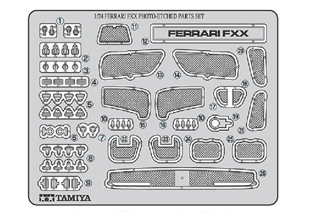 Tamiya 12616 1/24 Ferrari FXX Photo-Etched Detail Set
