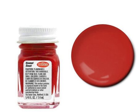 Testors 1105 1/4oz. Bottle Finishing Enamel Stop Light Red (6/Bx)