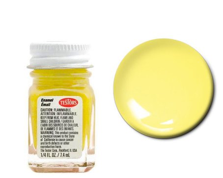 Testors 1112 1/4oz. Bottle Finishing Enamel Gloss Light Yellow (6/Bx)