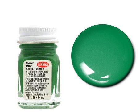 Testors 1124 1/4oz. Bottle Finishing Enamel Gloss Green (6/Bx)