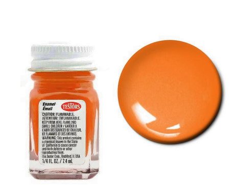 Testors 1126 1/4oz. Bottle Finishing Enamel Gloss Tangerine (6/Bx)