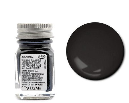 Testors 1149 1/4oz. Bottle Finishing Enamel Flat Black (6/Bx)