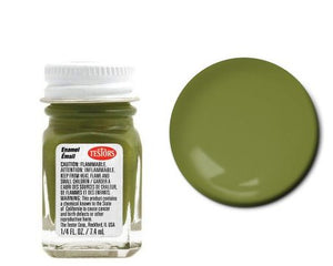 Testors 1164 1/4oz. Bottle Finishing Enamel OD Flat Green (6/Bx)