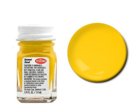 Testors 1169 1/4oz. Bottle Finishing Enamel Flat Yellow (6/Bx)