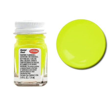 Testors 1177 1/4oz. Bottle Finishing Enamel Fluorescent Yellow (6/Bx)