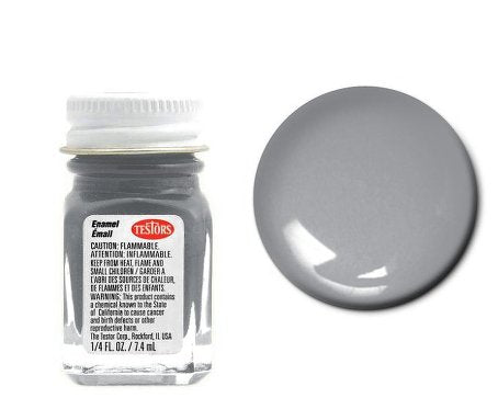 Testors 1180 1/4oz. Bottle Finishing Enamel Flat Steel (6/Bx)