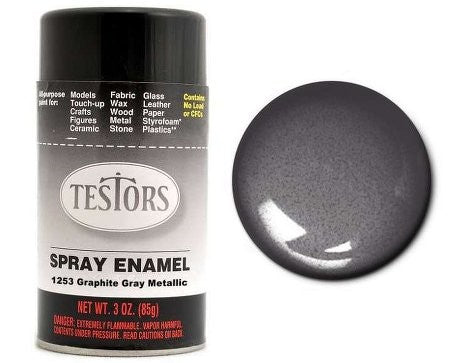 Testors 1253 3oz. Spray Finishing Enamel Graphite Grey Metallic